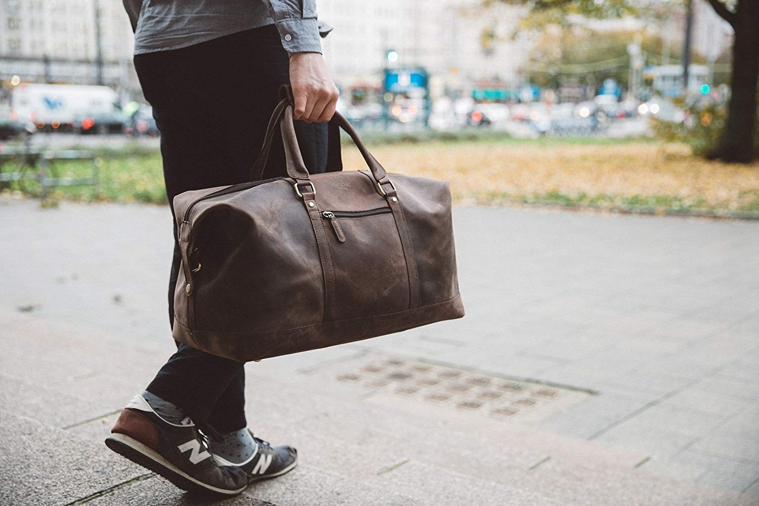 Sac de voyage en cuir fait main